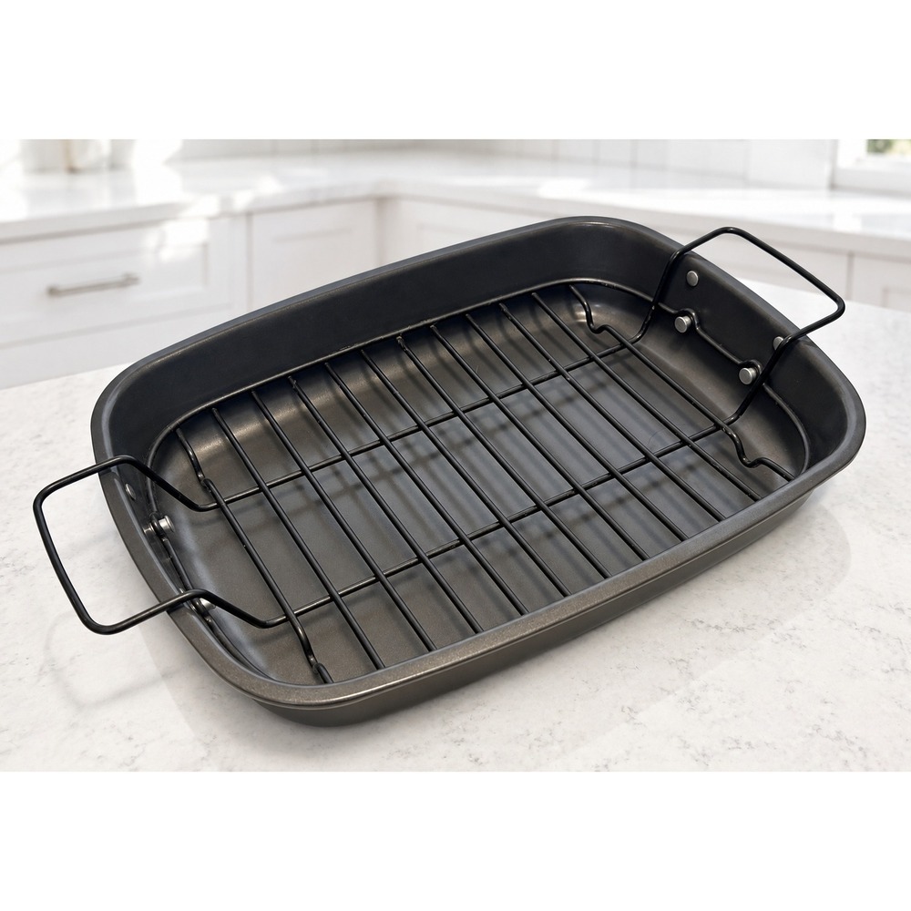 KITCHENAID Nonstick Roasting Pan Turkey Roaster with Removable Rack - 17x12"